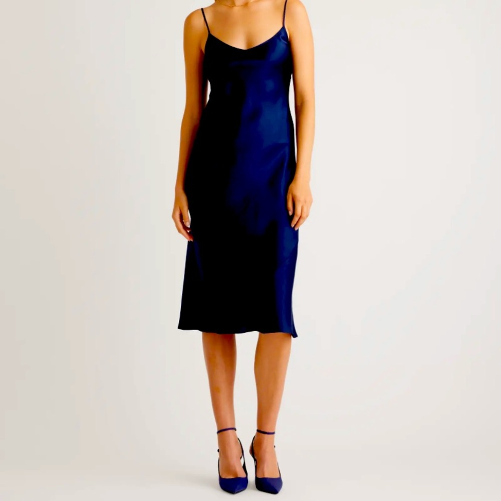 Elegant Quince silk slip dress perfect for summer heat — washable!